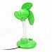 KT218 Mini USB 2.0 3-Blade Desk Fan - Green + White KT218 Mini USB 2.0 3-Blade Desk Fan - Green + White