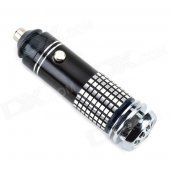 Compact Impulse Anion Oxygen Bar Car Air Freshener - Black + Silver (12V)