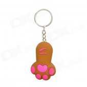 Cat Paw / Claw Style White Light LED Keyring - Brown + Deep Pink (3 x LR41)