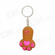 Cat Paw / Claw Style White Light LED Keyring - Brown + Deep Pink (3 x LR41)