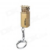 LS625 Portable Electric-plated Butane Lighter w/ Keyring - Golden