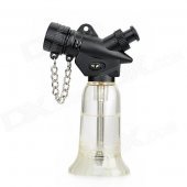 FS355 Plastic Windproof Butane Gas Lighter w/ Fire Lock Chain - Silver + Translucent Blue