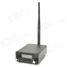 Stereo 1.5" LCD 2-Mode Switching Radio FM Transmitter w/ Microphone - Black