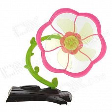 Creative Flower Pattern Summer Cooling USB Fan - Pink + Green + Black