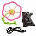 Creative Flower Pattern Summer Cooling USB Fan - Pink + Green + Black