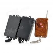 TAD-K62 2-Channel Wireless Remote Control Switch Set - Black + Wood (110~240V)
