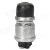 04010047 Water Resistant DIY Car On / Off Button Switch - Black + Silver (12V)