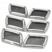 622 Car Side Air Flow Decorative Vent Fender Sticker - Black + Silver (6PCS)