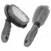 Car Rim Wheel Tire Cleaning Flexible Brush Set - Grey