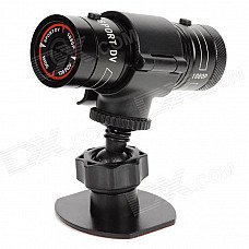 Rain Resistant Mini Flashlight Shaped 1080P HD Wide Angle Aluminum Alloy Sport DVR w/ TF - Black Rain Resistant Mini Flashlight Shaped 1080P HD Wide Angle Aluminum Alloy Sport DVR w/ TF - Black