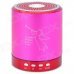 T-2020 Portable Mini Rechargeable 2-CH Media Player Speaker w/ USB 2.0 - Deep Pink + Red + Silver