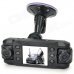 X8000A 1.3 MP CMOS 140' Wide Angle Dual Lens + 180' Rotatable Lens Car DVR w/ GPS / G-sensor - Black