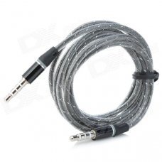 TPU 3.5mm Male to Male Audio Cable - Grey + Black (123cm) TPU 3.5mm Male to Male Audio Cable - Grey + Black (123cm)