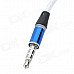 TPU 3.5mm TRRS Male to Male Audio Cable - White + Blue (124cm)