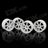 1:10 RC Car On Road 7-Spoke Plastic Wheel Hub - White (4 PCS)