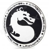 Universal Dragon Pattern Racing Wheel Hub Caps Badge Stickers - Black + Silver (4PCS)