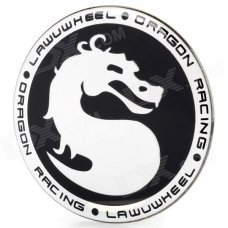 Universal Dragon Pattern Racing Wheel Hub Caps Badge Stickers - Black + Silver (4PCS) Universal Dragon Pattern Racing Wheel Hub Caps Badge Stickers - Black + Silver (4PCS)