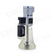 Compact 1300'C Soldering Windproof Butane Jet Flame Lighter - Silver + Translucent Yellow