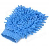 Chenille Fiber Car Washing Glove / Cleaning Cloth - Blue