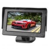 4.3" LCD 2.4GHz Wireless Car Rearview Monitor Camera Set w/ Sunvisor / 7-IR LED - Black