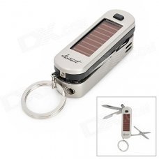 HONEST 5179 Stainless Steel Yellow Flame Butane Lighter w/ Knife / Scissors / LED