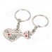 QIN-3 "I Love You" Zinc Alloy Keychain for Lovers - Silver (2 PCS)