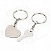 QIN-3 "I Love You" Zinc Alloy Keychain for Lovers - Silver (2 PCS)