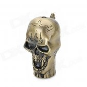 Skull Style Blue Flame Butane Gas Windproof Lighter - Bronze
