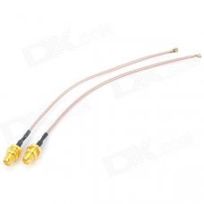 RP SMA Female (Male Pin) to U.FL (IPX) Female Adapter Cables - Golden + Black (15.8cm / 2 PCS) RP SMA Female (Male Pin) to U.FL (IPX) Female Adapter Cables - Golden + Black (15.8cm / 2 PCS)