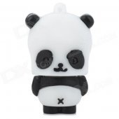 Cartoon Square Face Panda Style USB 2.0 Flash Drive - Black + White (4GB)