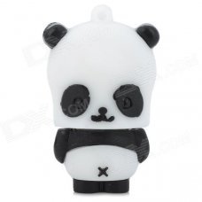 Cartoon Square Face Panda Style USB 2.0 Flash Drive - Black + White (4GB)
