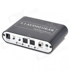 DTS/AC3 to 5.1 Digital Audio Decoder w/ OPT1 / OPT2 / COX Input - Black + Silver DTS/AC3 to 5.1 Digital Audio Decoder w/ OPT1 / OPT2 / COX Input - Black + Silver