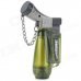 1300 Centigrade Windproof Blue Butane Jet Torch Lighter w / Keychain - Transparent Green
