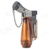1300 Centigrade Windproof Blue Butane Jet Torch Lighter w / Keychain - Transparent Coffee