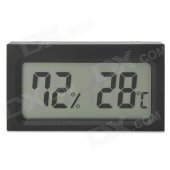 Mini 2.0" LCD Car / Indoor Thermometer / Hygrometer - Black (-10'C~50'C / 20%~95% RH / 1 x LR44)