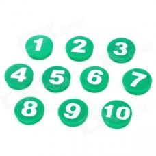FUNI CT-366 1~10 Numerial Magnetic Button for White Board / Refrigerator - Green (10 PCS)