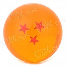 Q76-3 7.6cm Three Star Pattern Dragon Ball Resin Ball - Orange Q76-3 7.6cm Three Star Pattern Dragon Ball Resin Ball - Orange