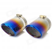 Fashionable Replacement Steel Exhause for Audi A4L - Silver + Blue (2 PCS)