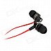 BIDENUO G350 In-ear Earphones w/ Microphone - Black + Red (3.5mm Plug / 114cm-Cable)