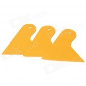 02040009 DIY Small Car Cleaning / Film Sticking Tool Squeegees / Scrapers - Yellow (3 PCS)