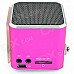 Mini Portable Media Player Speaker w/ TF / FM Radio / Retractable Antenna - Pink + Silver Mini Portable Media Player Speaker w/ TF / FM Radio / Retractable Antenna - Pink + Silver