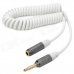 Retractable 3.5mm Male to Female Audio Spring Cable - White + Silvery Grey (36cm)
