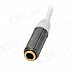 Retractable 3.5mm Male to Female Audio Spring Cable - White + Silvery Grey (36cm)