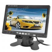 Wireless 2.4G Car 7" LCD Rearview Monitor + CMOS Camera w/ 7-LED IR Night Vision Kit - Black