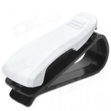 Car Vehicle Sun Visor Clip Sunglasses / Eyeglasses Holder - White + Black Car Vehicle Sun Visor Clip Sunglasses / Eyeglasses Holder - White + Black