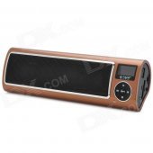SEE ME HERE LV520-III Portable 1.5" LCD Stereo Speaker w/ FM / SD - Coffee + Black + Silver