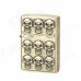 KANTAI Skull Patterns Pinchbeck Alloy Kerosene Oil Lighter - Antique Brass