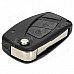 AML030612 Replacement Car Remote 2-Key Folding Case + Toothless Key for Fiat - Black + Silver AML030612 Replacement Car Remote 2-Key Folding Case + Toothless Key for Fiat - Black + Silver