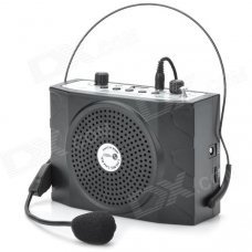 Multi-function Waist Hanging Amplifier w/ FM / TF Card / USB / Mic - Black + Silver Grey Multi-function Waist Hanging Amplifier w/ FM / TF Card / USB / Mic - Black + Silver Grey
