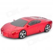 Sports Car Style USB MP3 Player Speaker w/ TF Slot - Red + Black